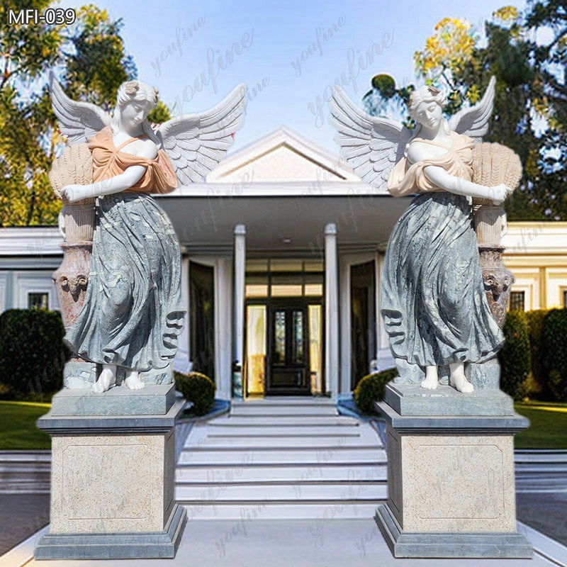 Hand Carved Marble Large Angel Statues for Garden